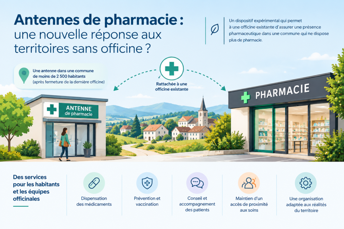 Les antennes de pharmacie expérimentent un nouveau modèle pour maintenir l'accès aux médicaments et aux services pharmaceutiques dans les territoires ruraux.